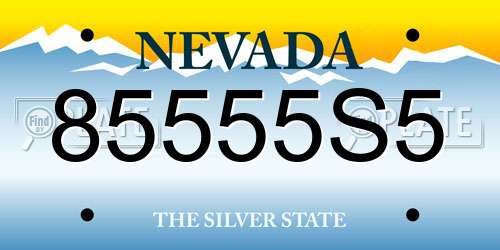 85555S5 Nevada License Plate