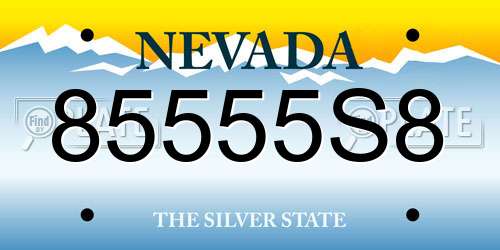 85555S8 Nevada License Plate