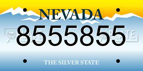 8555855 Nevada License Plate