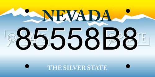 85558B8 Nevada License Plate