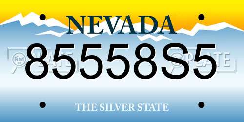 85558S5 Nevada License Plate