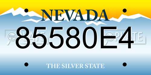 85580E4 Nevada License Plate