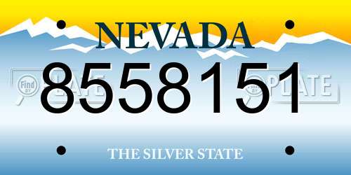 8558151 Nevada License Plate