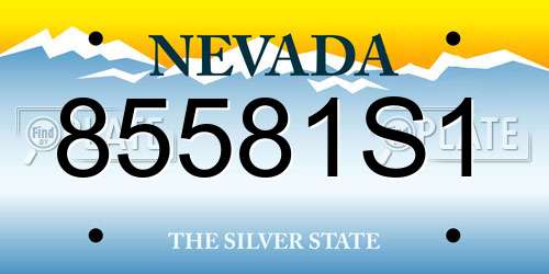 85581S1 Nevada License Plate
