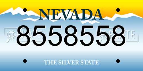 8558558 Nevada License Plate