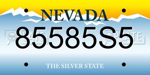 85585S5 Nevada License Plate