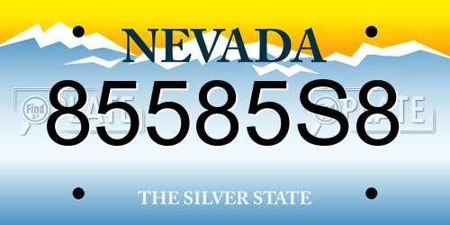 85585S8 Nevada License Plate