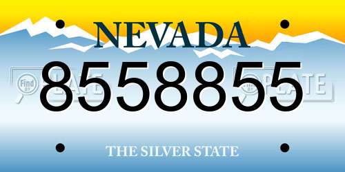 8558855 Nevada License Plate