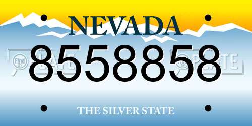 8558858 Nevada License Plate