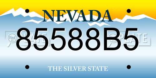 85588B5 Nevada License Plate