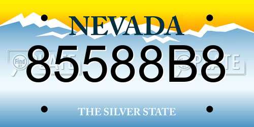 85588B8 Nevada License Plate