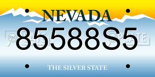 85588S5 Nevada License Plate