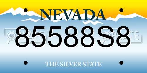 85588S8 Nevada License Plate