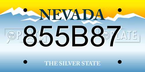 855B87 Nevada License Plate