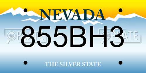 855BH3 Nevada License Plate