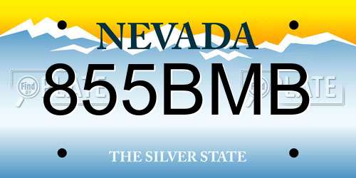 855BMB Nevada License Plate