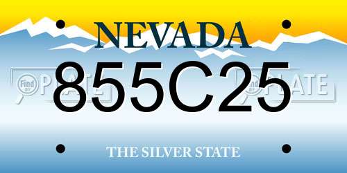 855C25 Nevada License Plate