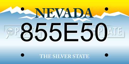 855E50 Nevada License Plate