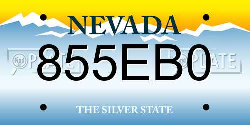 855EB0 Nevada License Plate