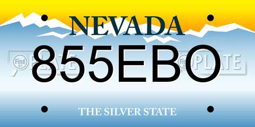 855EBO Nevada License Plate