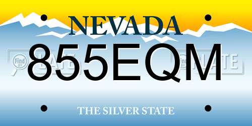855EQM Nevada License Plate