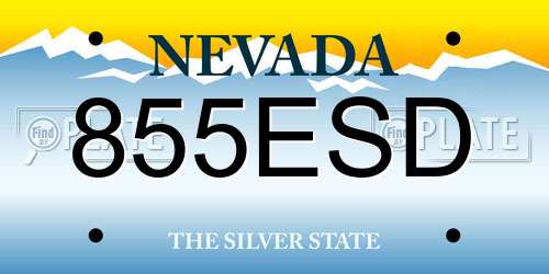 855ESD Nevada License Plate