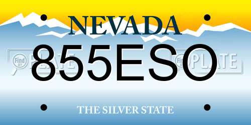 855ESO Nevada License Plate