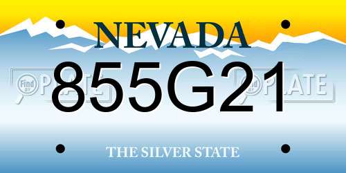 855G21 Nevada License Plate