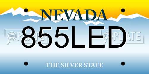 855LED Nevada License Plate