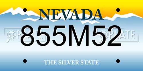 855M52 Nevada License Plate