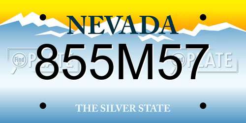 855M57 Nevada License Plate