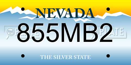 855MB2 Nevada License Plate