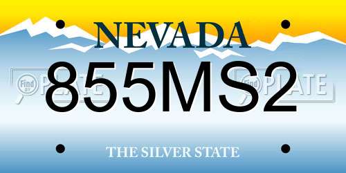 855MS2 Nevada License Plate