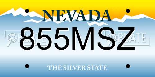 855MSZ Nevada License Plate