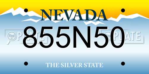 855N50 Nevada License Plate
