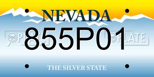 855P01 Nevada License Plate