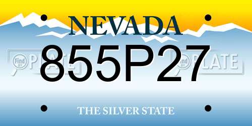 855P27 Nevada License Plate
