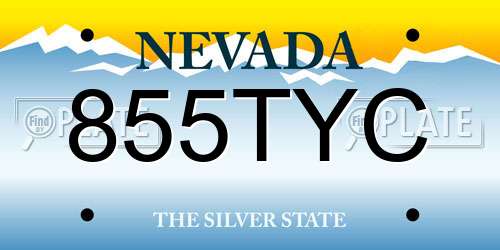 855TYC Nevada License Plate