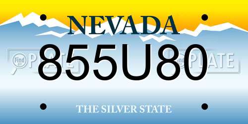 855U80 Nevada License Plate