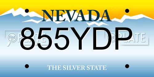 855YDP Nevada License Plate