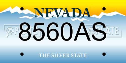 8560AS Nevada License Plate