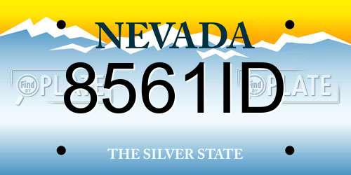 8561ID Nevada License Plate