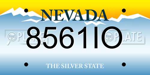 8561IO Nevada License Plate