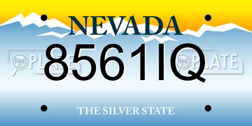 8561IQ Nevada License Plate