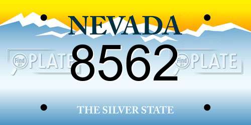 8562 Nevada License Plate