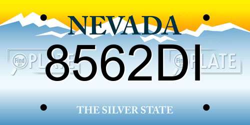 8562DI Nevada License Plate