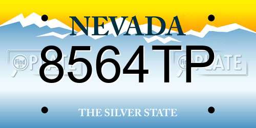 8564TP Nevada License Plate