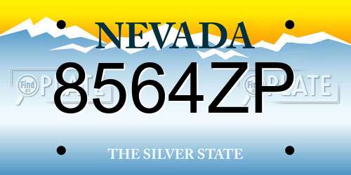 8564ZP Nevada License Plate