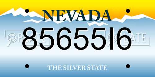 85655I6 Nevada License Plate