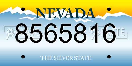 8565816 Nevada License Plate
